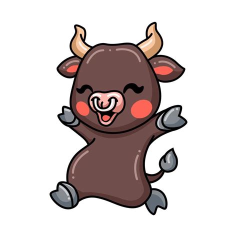 Cute Happy Baby Bull Cartoon 9877028 Vector Art At Vecteezy