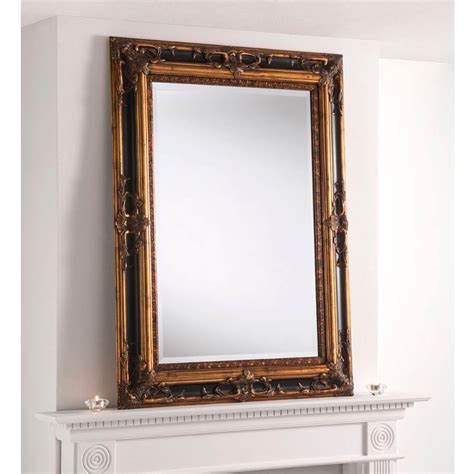 Tuscany Antique French Style Black And Gold Wall Mirror Hd365