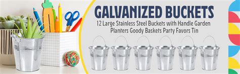 Dazzling Toys Galvanized Buckets Large Stainless Steel