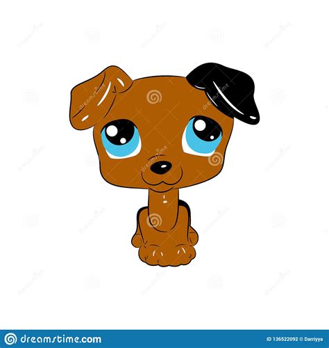 Cartoon Dog Beautiful Puppy With Big Eyes Stock Vector Illustration
