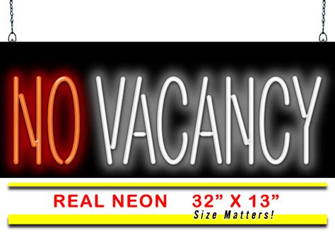 No Vacancy Neon Sign Jantec 32 X 13 Motel Hotel Vacation