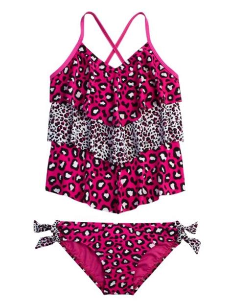 Cheetah Ruffle Tankini Swimsuit Swimsuits Girls Bathing Suits