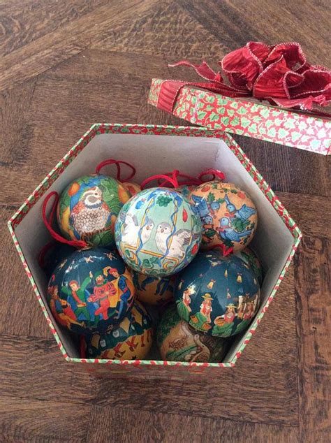 The Twelve Days Of Christmas Papier Mâché Ornaments With Etsy