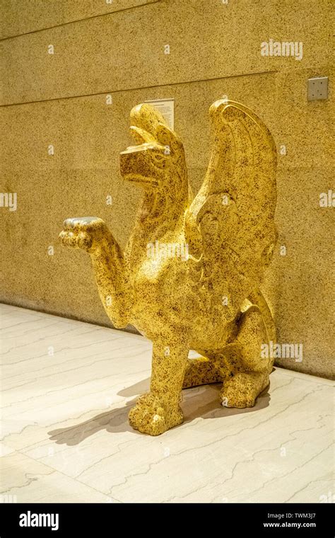 Gold Gilded Griffin In The Full Scale Replica Of Parthenon In
