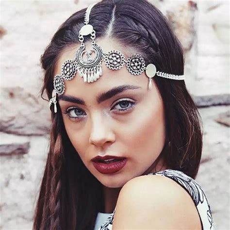 1 Pc Fashion Ethnic Head Chain Forehead Crown Tassel Hair Chain Jewelry