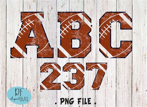 American Football Font Football Png Letters And Numbers Etsy