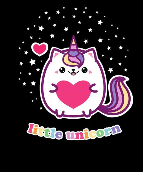 Cute Little Unicorn Cat Caticorn Rainbow Kitten Digital Art By Jonathan Golding