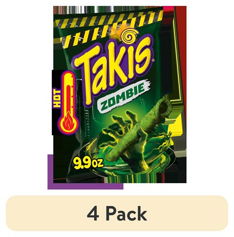 (4 pack) Takis Zombie 9.9 oz Sharing Size Bag, Habanero & Cucumber