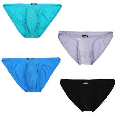 4 Pack Jinshi Sexy The Bikini Mens Underwear Briefs U Convex Pouch Bamboo Fiber Ebay