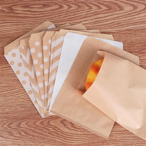 25pcspack 13x18cm Candy Baking Kraft Paper Wrapper Bag V Shape Striped