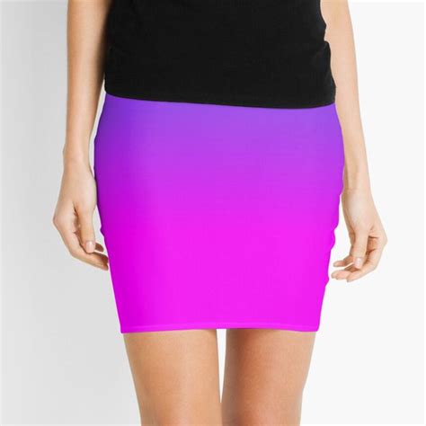 Neon Purple And Hot Pink Ombre Shade Color Fade Mini Skirt By