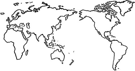 Blank World Map Outline With Printable Worksheet In Pdf