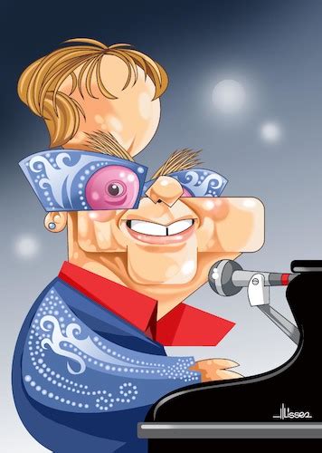 Elton John By Ulisses Araujo Famous People Cartoon