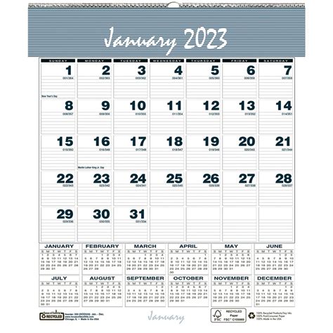 House Of Doolittle Bar Harbor Monthly Wall Calendar Julian Dates