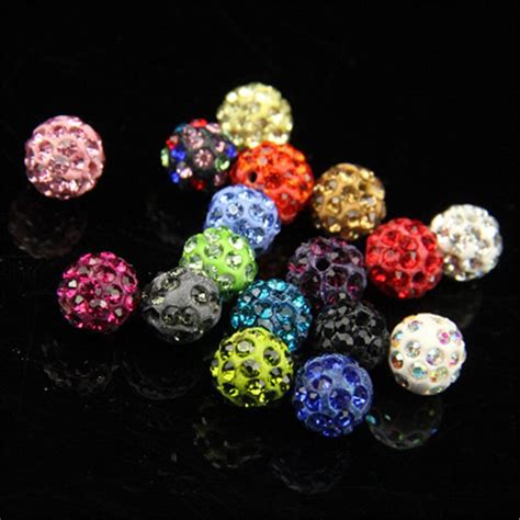 Aclovex 10pcslot 10mm Clay Crystal Disco Ball Beads Round Rhinestone