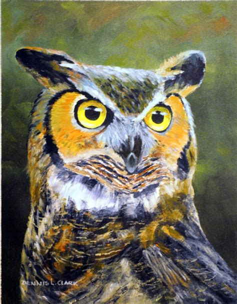 How To Paint A Great Horned Owl In Acrylics Online Art Lessons