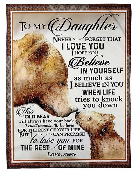 I Hope You Believe In Yourself Meaningful Words From Mom To Daughter Fleece Blanket I Love My