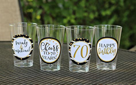 Ladies 70th Birthday Decorations 70th Party Cups Plastic Etsy