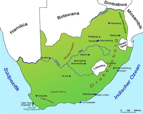 Südafrika Geografie Landkarte Länder Südafrika Goruma