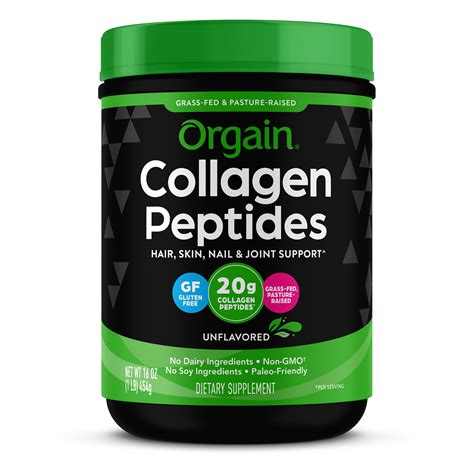 Orgain Hydrolyzed Grass Fed Collagen Peptides Powder Unflavored 20g