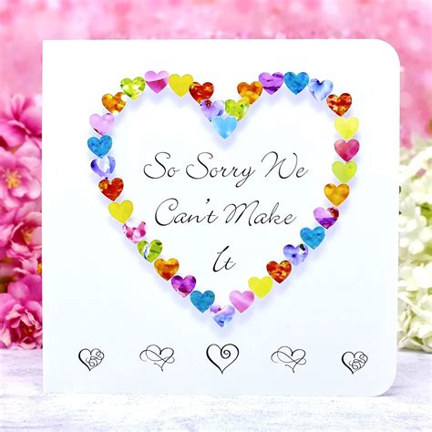 Wedding Regret Card So Sorry We Cant Make It Invitation Rsvp Reply