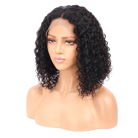 Curly Lace Front Short Bob Wig Brazilian Human Hair 13×4 150 Pre