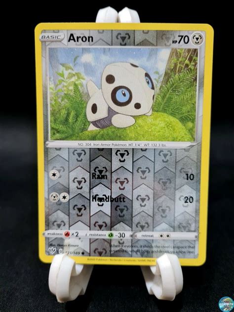 Pokemon Card Aron 121189 Reverse Holo Common Darkness Ablaze Ebay In