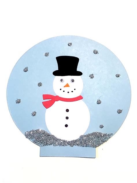 12 Snow Globe Crafts For Children Snowman Craft Winter Paper Etsy