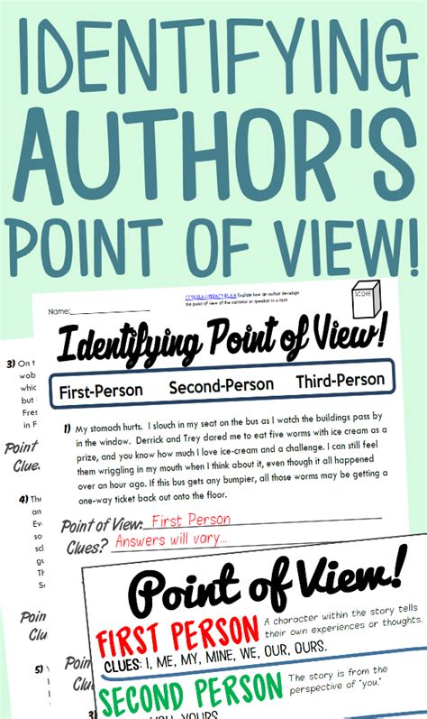 Identifying Authors Point Of View Practice Pack First Second Third
