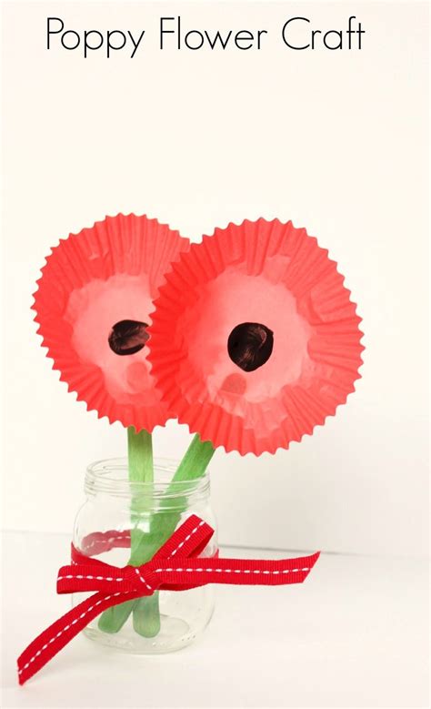 Poppy Flower Craft - Make and Takes | Poppy craft for kids, Flower