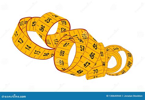 Yellow Measuring Tape Vector Isolated On White Background Spiral