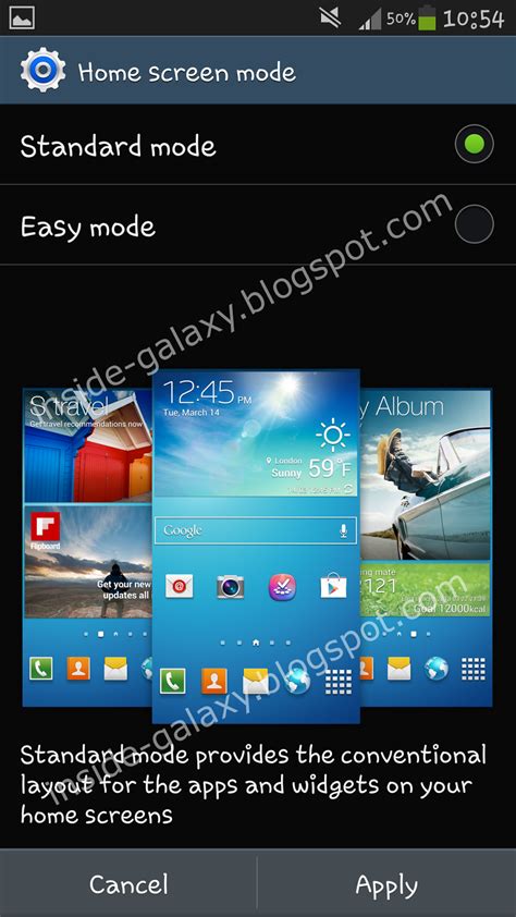 Inside Galaxy Samsung Galaxy S4 How To Change Home Screen Mode