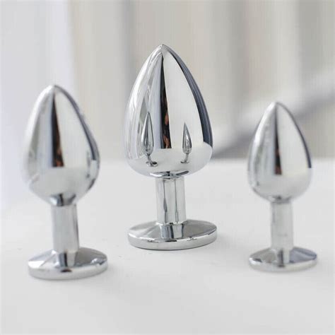 Jeweled Anal Butt Plug Stainless S M L Set Sex Toy For Women Men Metal Rose Ebay