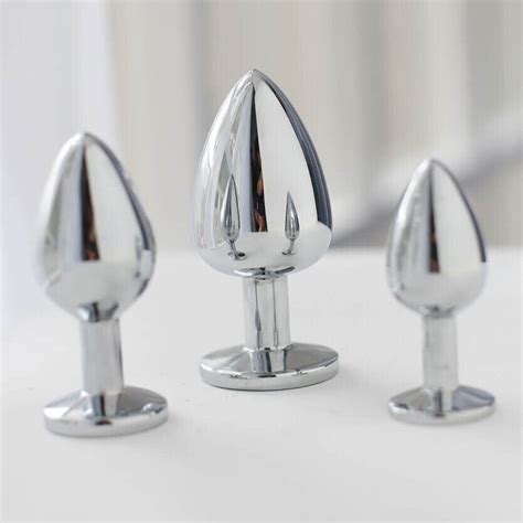 jeweled anal butt plug stainless s m l set sex toy for women men metal rose ebay