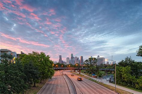 Summer Sunrise Downtown Houston Skyline Texas Photograph By Silvio