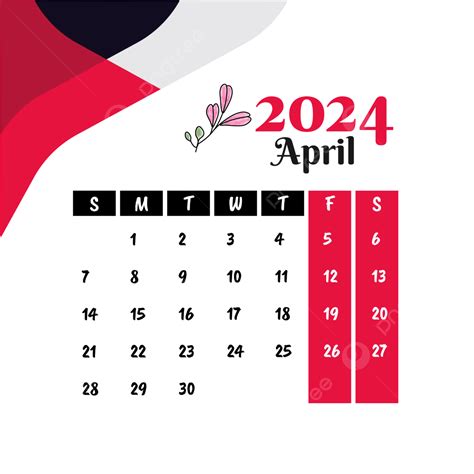 Vector De Calendario Mensual De Abril De Png Calendario Abril