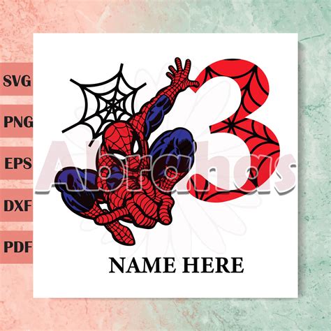 Birthday Boy 3 Years Old Spiderman Custom Name Svg Instant | Etsy