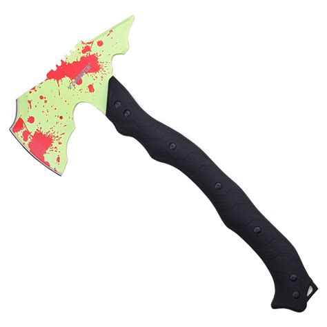 Z Hunter Zb Axe5gr Green Coated Blade With Red Splatters Axe Mrknife