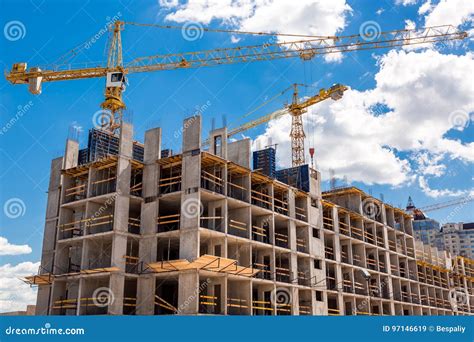 High Rise Building Under Construction Stock Image Image Of Facade