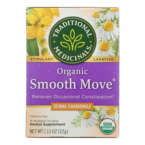 Traditional Medicinals Organic Smooth Tea Senna Chamomile 16 Bags