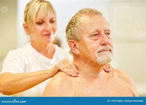 Senior Patient Gets A Back Massage Stock Photo Image Of Pangs Rehab