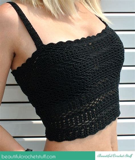 Casual Crochet Crop Top Free Pattern Débardeurs Au Crochet Mode