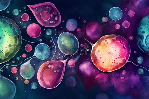 Human Cells Under Microscope Generative Ai Illustration 库存例证 插画 包括有