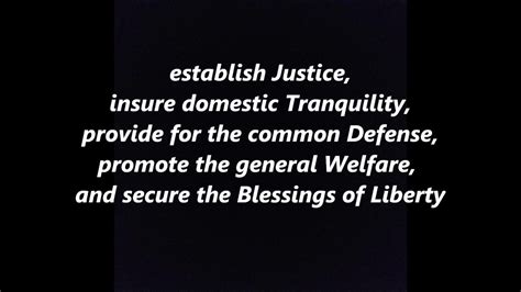The PREAMBLE song to the US Constitution words lyrics corrected not School House Rock - YouTube