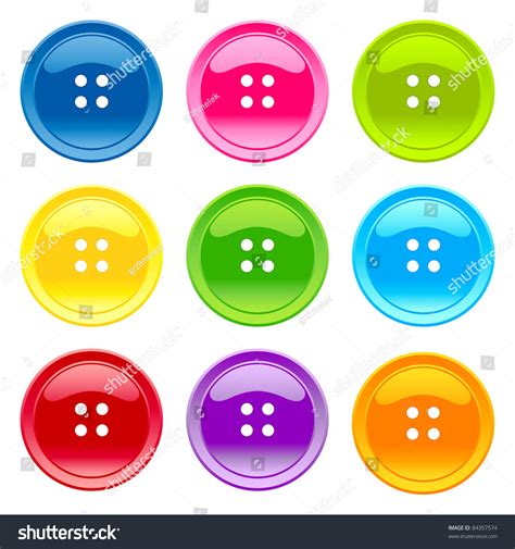 Colored Sewing Button Collection Stock Vector Illustration 84357574