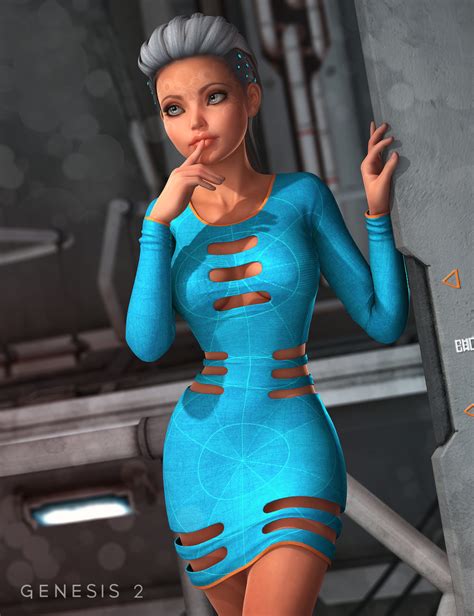 Sci Fi Slotted Dress For Genesis 2 Females Daz 3d