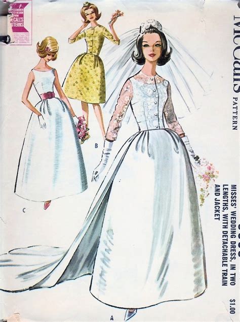 Https://favs.pics/wedding/60s Vintage Wedding Dress Pattern