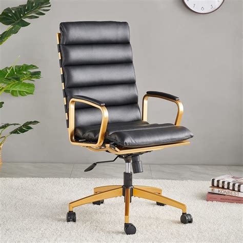 Hioryllks Gold And Black Chair Black And Gold Leather Office Chair