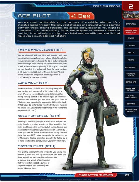 Ace Pilot (Starfinder) | Roleplaying game, Game character, Roleplay