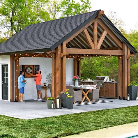 Outdoor Kitchen Pavilion Shed Backyard Pavilion Outdoor Pavilion